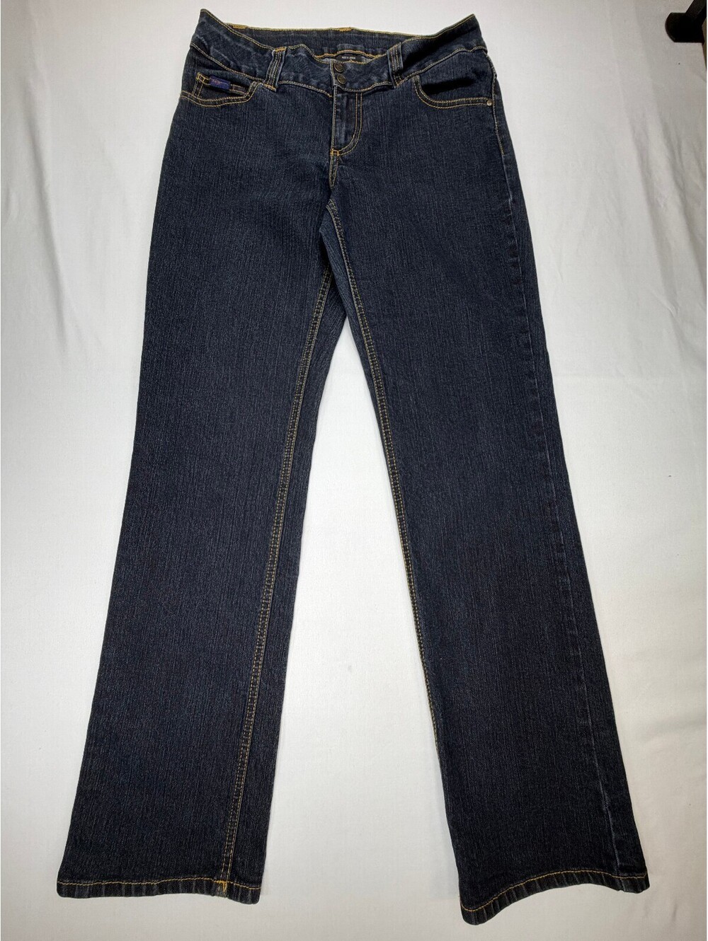 Fubu Women's Straight Jeans Classic Mid Rise Dark Wash Denim Size 9/10 Blue